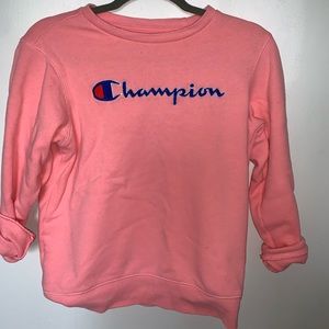 coral champion kids large crewneck